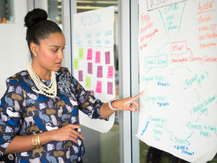 An entrepreneur planning her business