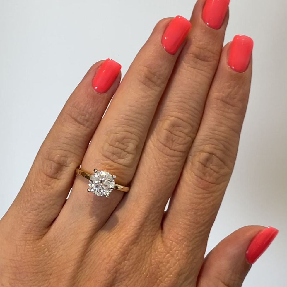 Miniatura: IMPETU, Anillo de Compromiso, Oro Amarillo 14K, Diamante de lab, Redondo 1.91ct