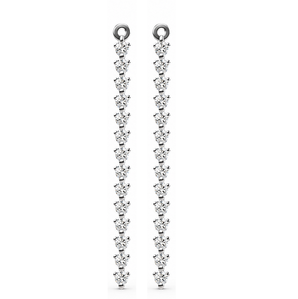 Miniatura: DANNA, Aretes 3 en 1, estilo tenis, Diamantes lab