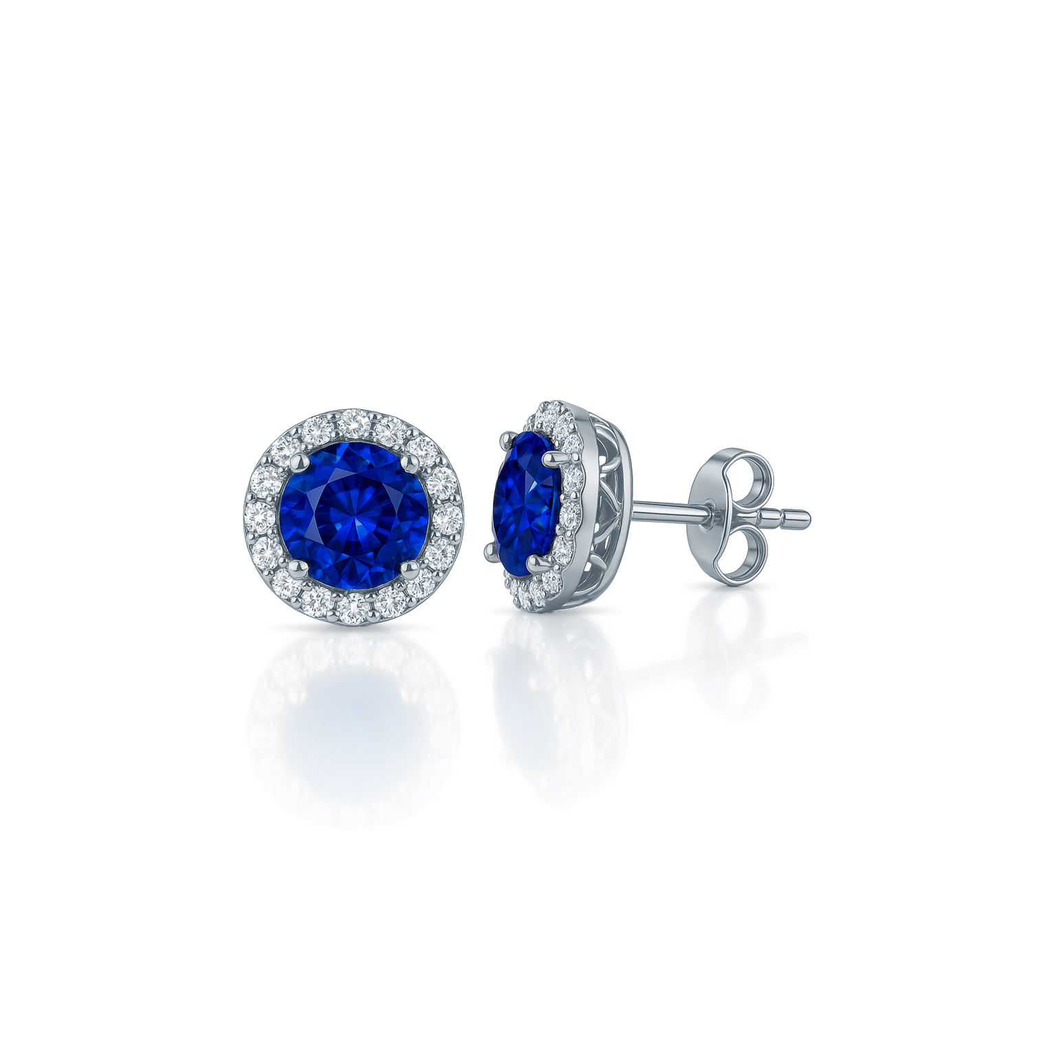 HORA, Aretes, Zafiro Lab Corte Redondo Brillante