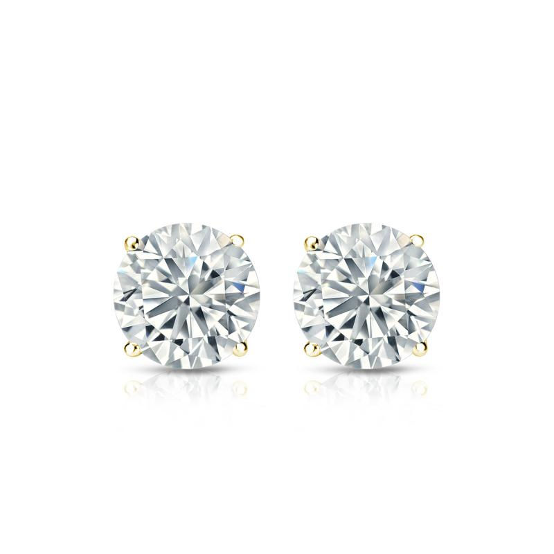Miniatura: MARÍA, Aretes, Moissanita Corte Redondo Brillante