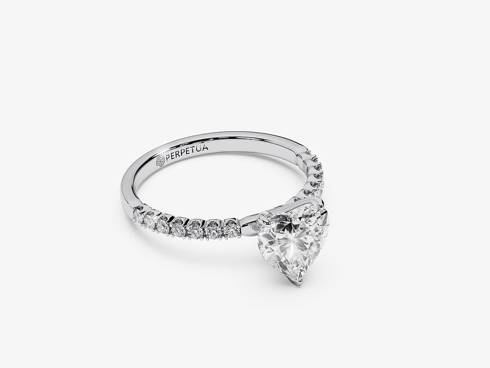 Miniatura: FLORENCIA, Anillo de Compromiso, Moissanita Corte Corazón