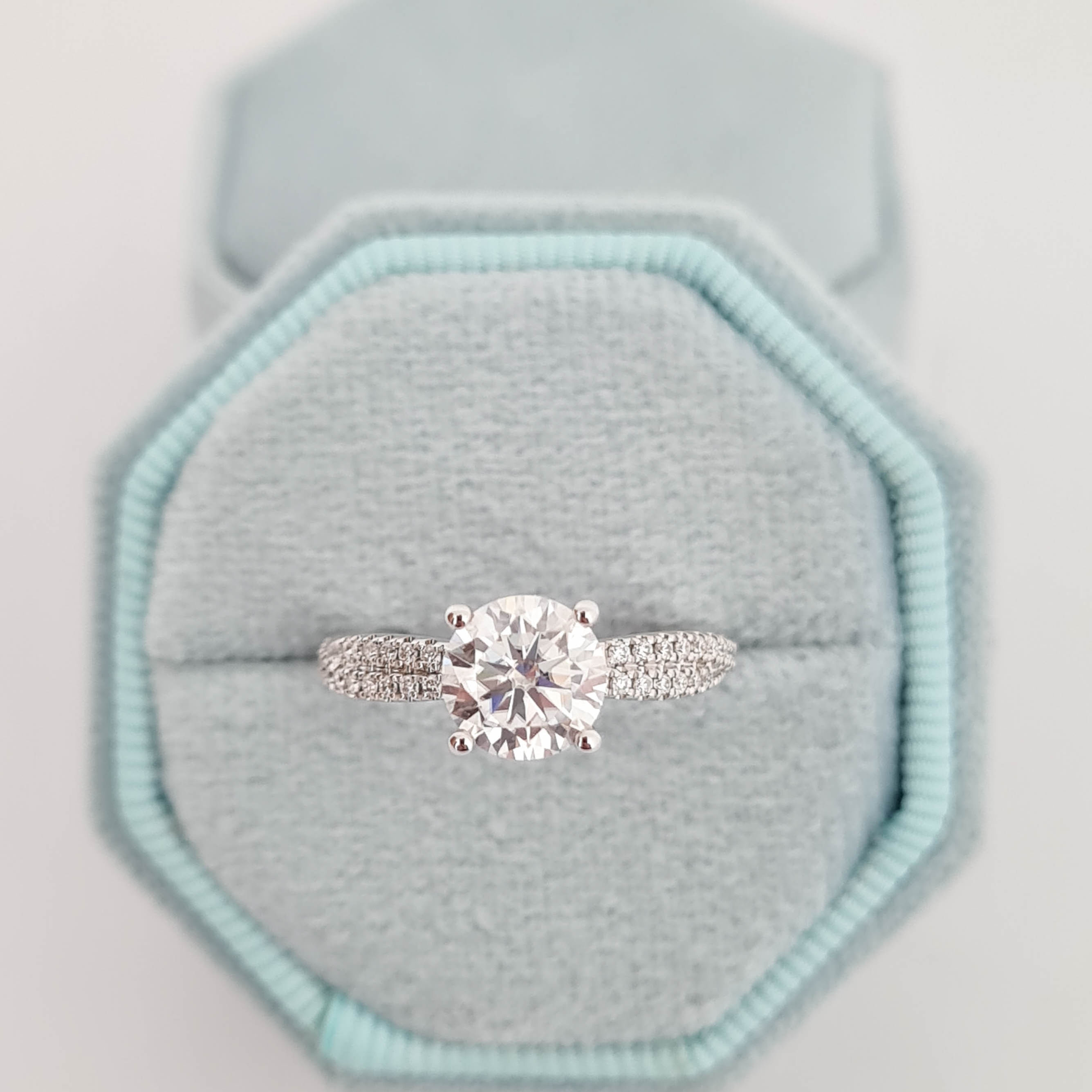 SERPENTIA, Anillo de Compromiso, Oro Blanco 14K, Diamante de lab, Redondo 1.26ct