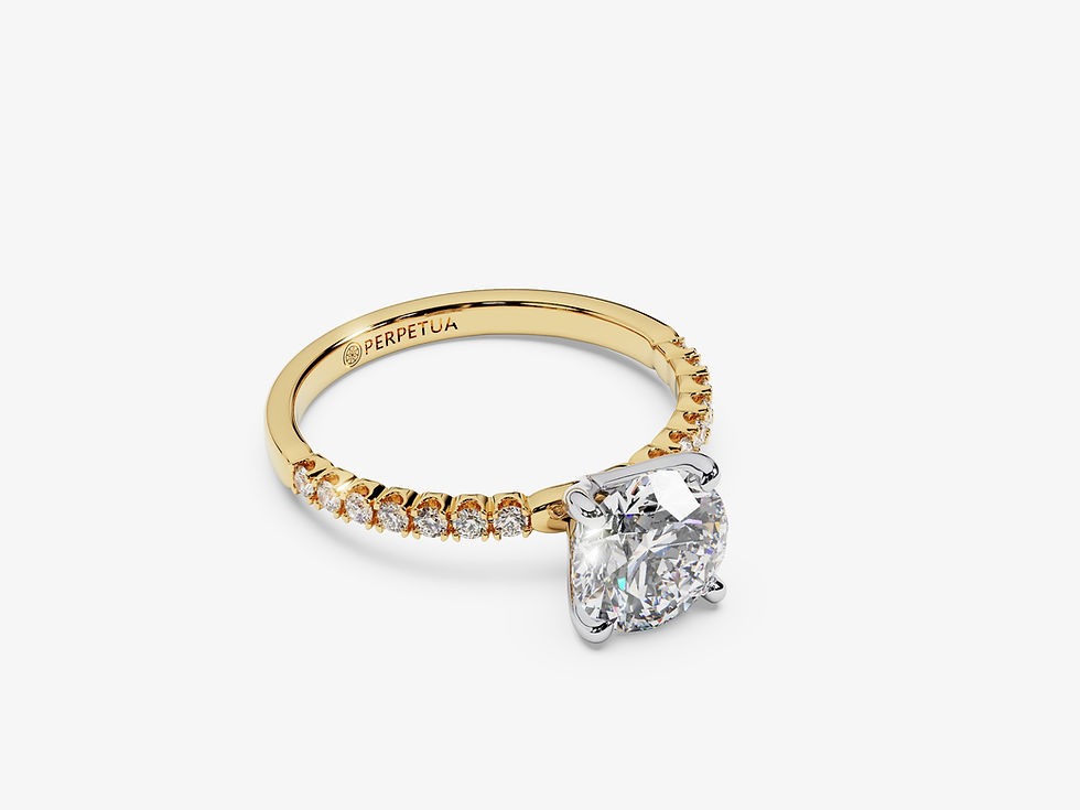 Miniatura: FLORENCIA, Anillo de Compromiso, Moissanita Corte Redondo Brillante