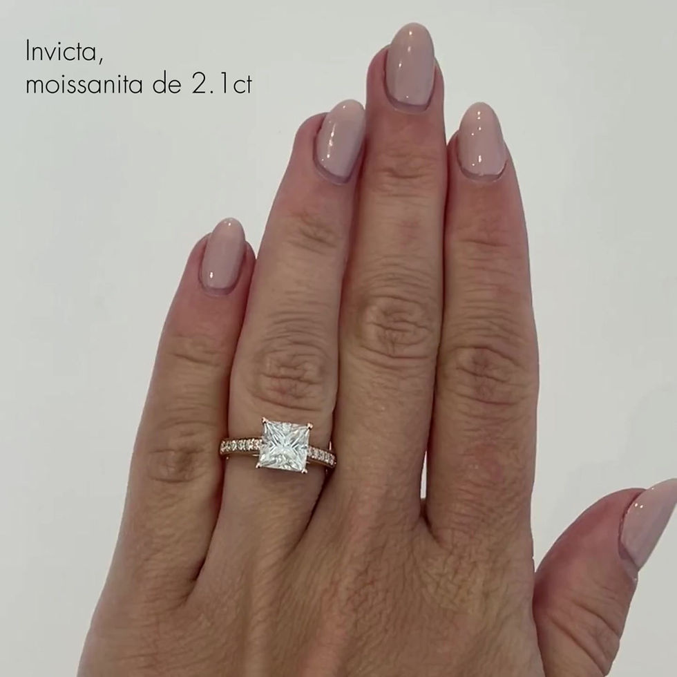 Miniatura: INVICTA, Anillo de Compromiso, Moissanita Corte Princesa