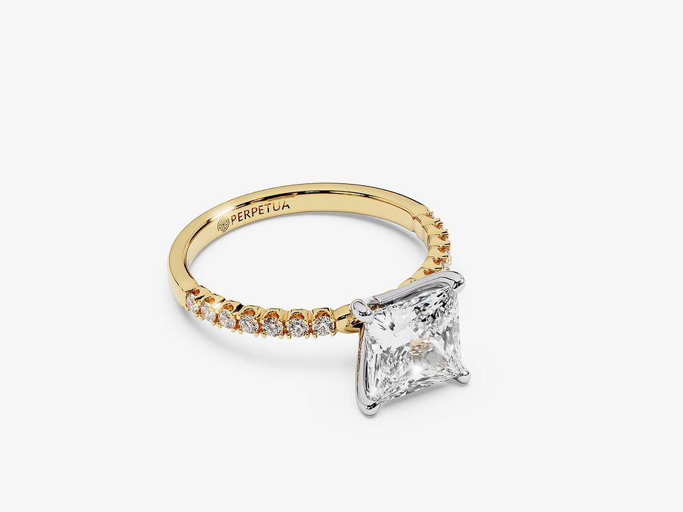 Miniatura: FLORENCIA, Anillo de Compromiso, Moissanita Corte Princesa