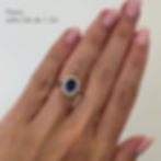 Miniatura: DIANA, Anillo de Compromiso, Zafiro de Laboratorio Corte Ovalado