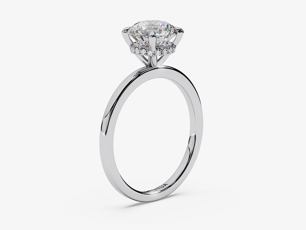 Miniatura: SATURNA, Anillo con Diamante Lab Corte Redondo Brillante, DEF, VS+, Id