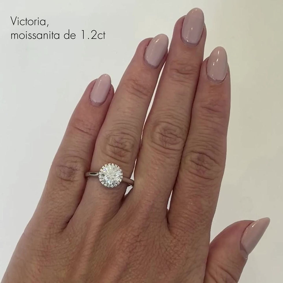 Miniatura: VICTORIA, Anillo de Compromiso, Moissanita Corte Redondo Brillante