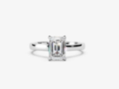 GLORIA, Anillo de Compromiso, Moissanita Corte Esmeralda