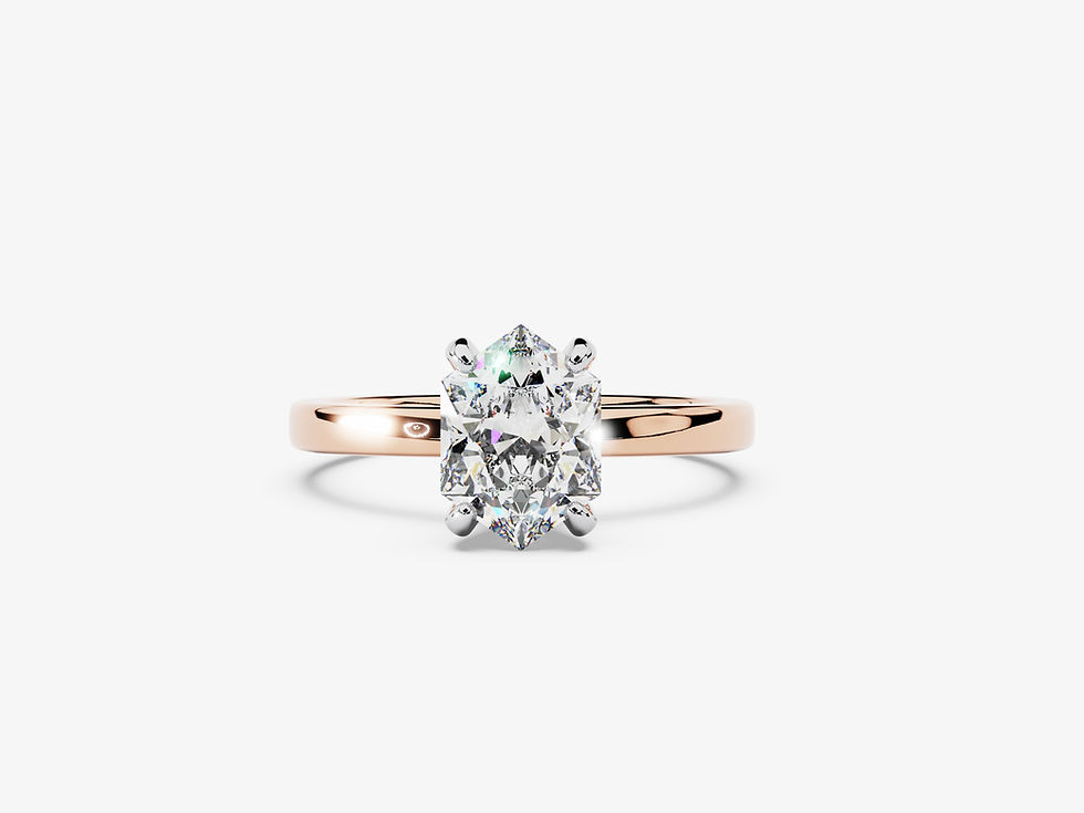 Miniatura: IMPETU, Anillo de Compromiso, Moissanita Corte Hexágono Alargado
