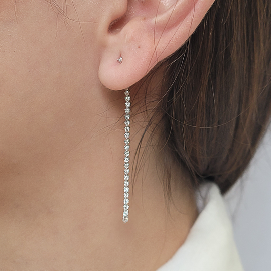 Miniatura: DANNA, Aretes 3 en 1, estilo tenis, Diamantes lab