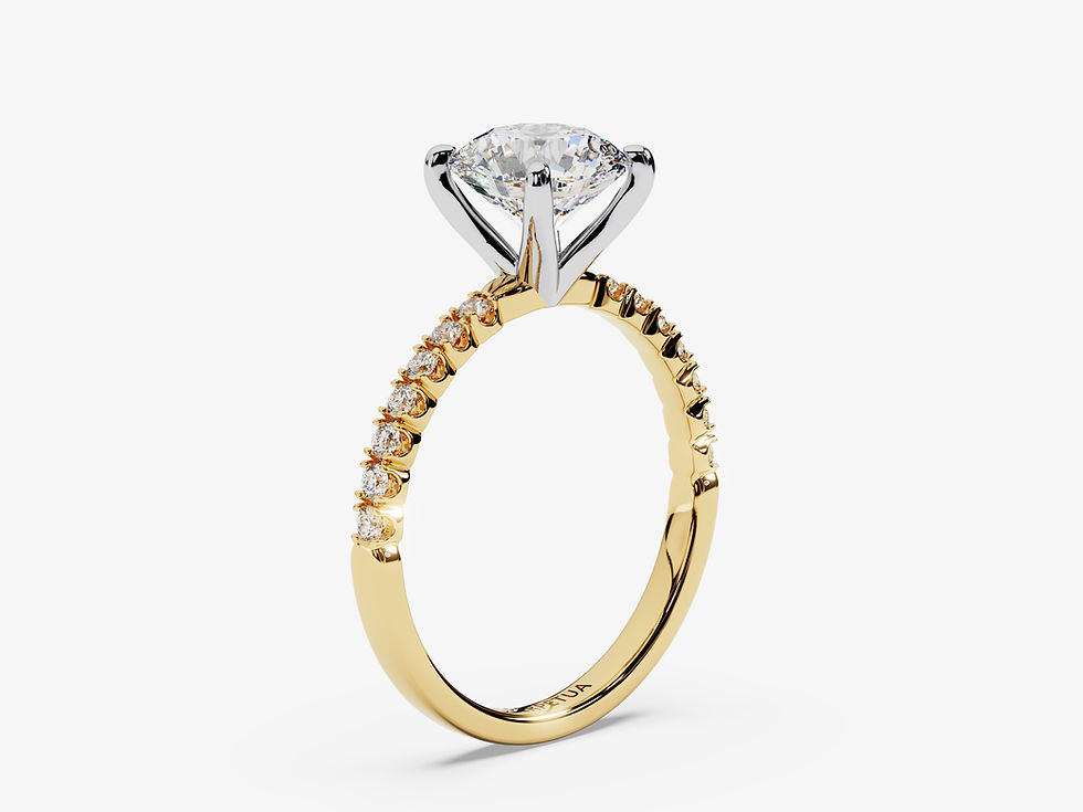 Miniatura: FLORENCIA, Anillo de Compromiso, Moissanita Corte Redondo Brillante
