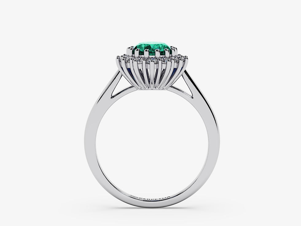 Miniatura: DIANA, Anillo de Compromiso, Esmeralda de Laboratorio Corte Ovalado