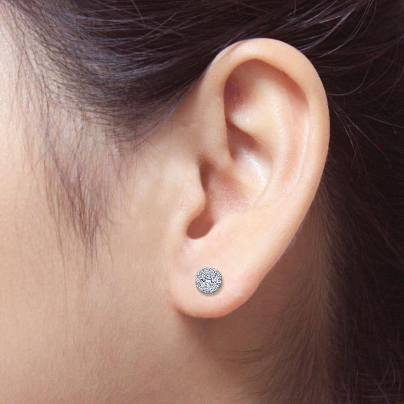 Miniatura: HORA, Aretes, Moissanita Corte Redondo Brillante