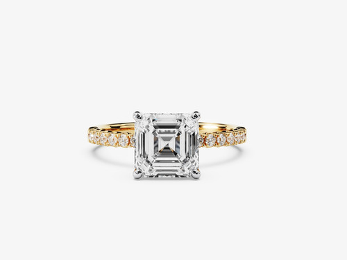 PETRA, Anillo De Compromiso, Moissanita Corte Redondo Brillante