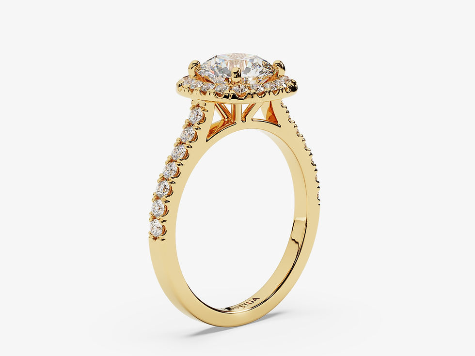Miniatura: AURA, Anillo de Compromiso, Moissanita Corte Redondo Brillante