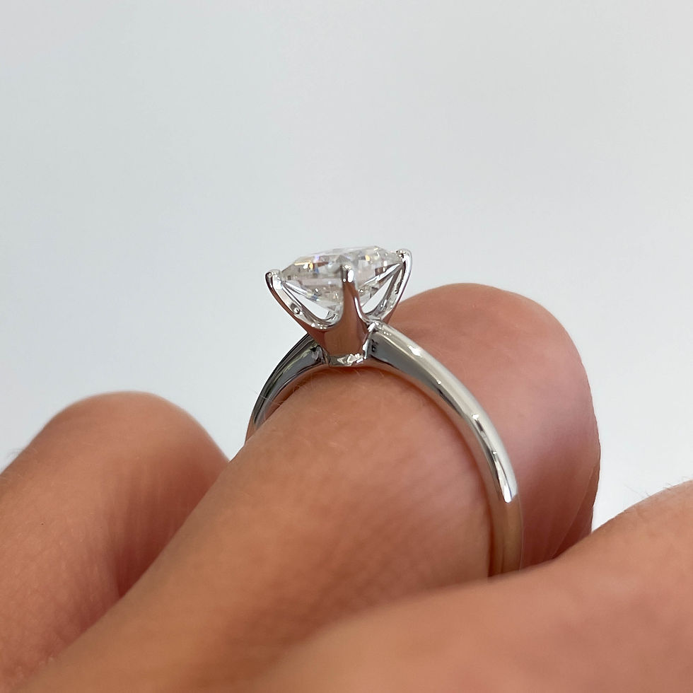 Miniatura: GRETA, Anillo de Compromiso, Oro Blanco 14K, Diamante de lab, 1.05ct Corte Pri