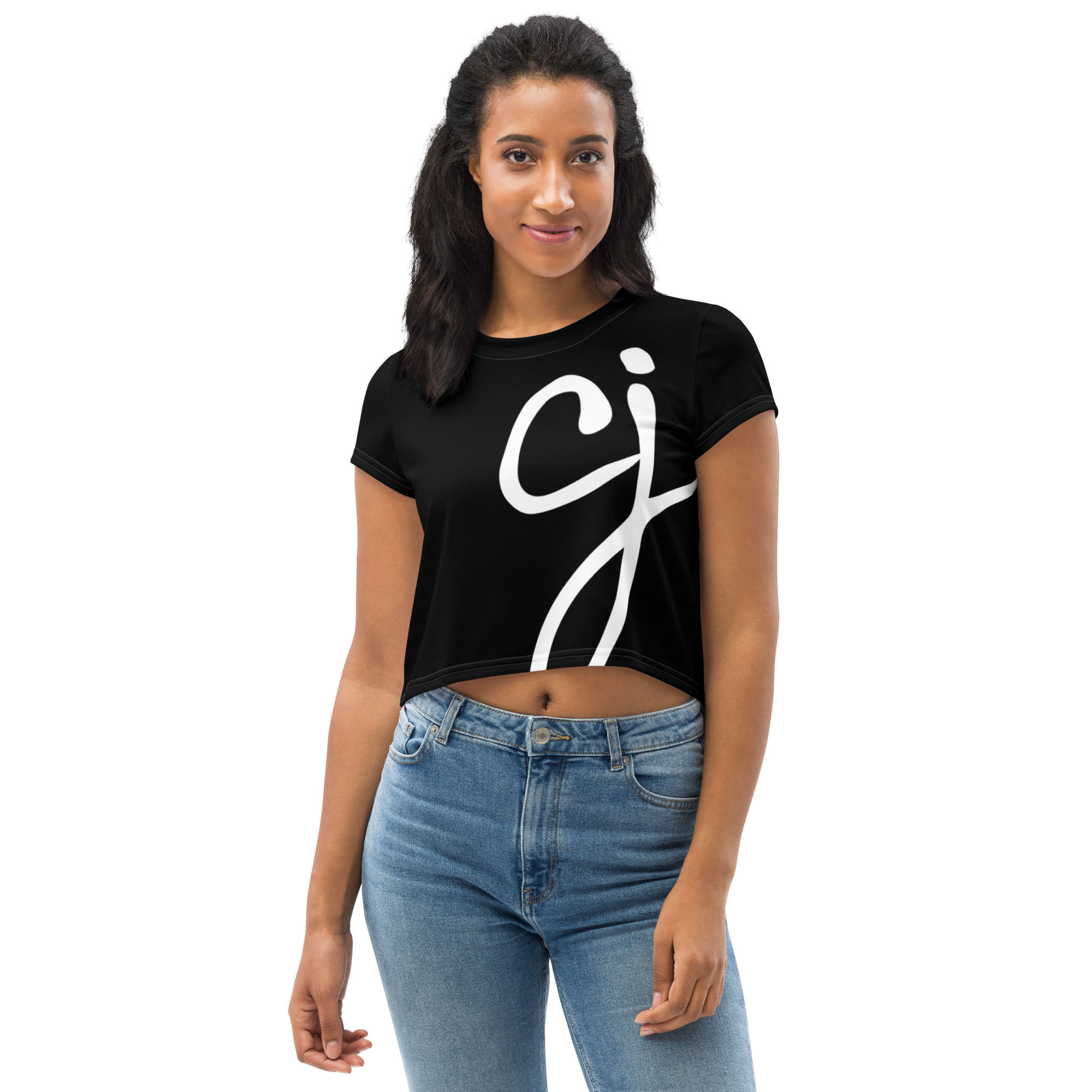 CJ Signature Print Crop Tee