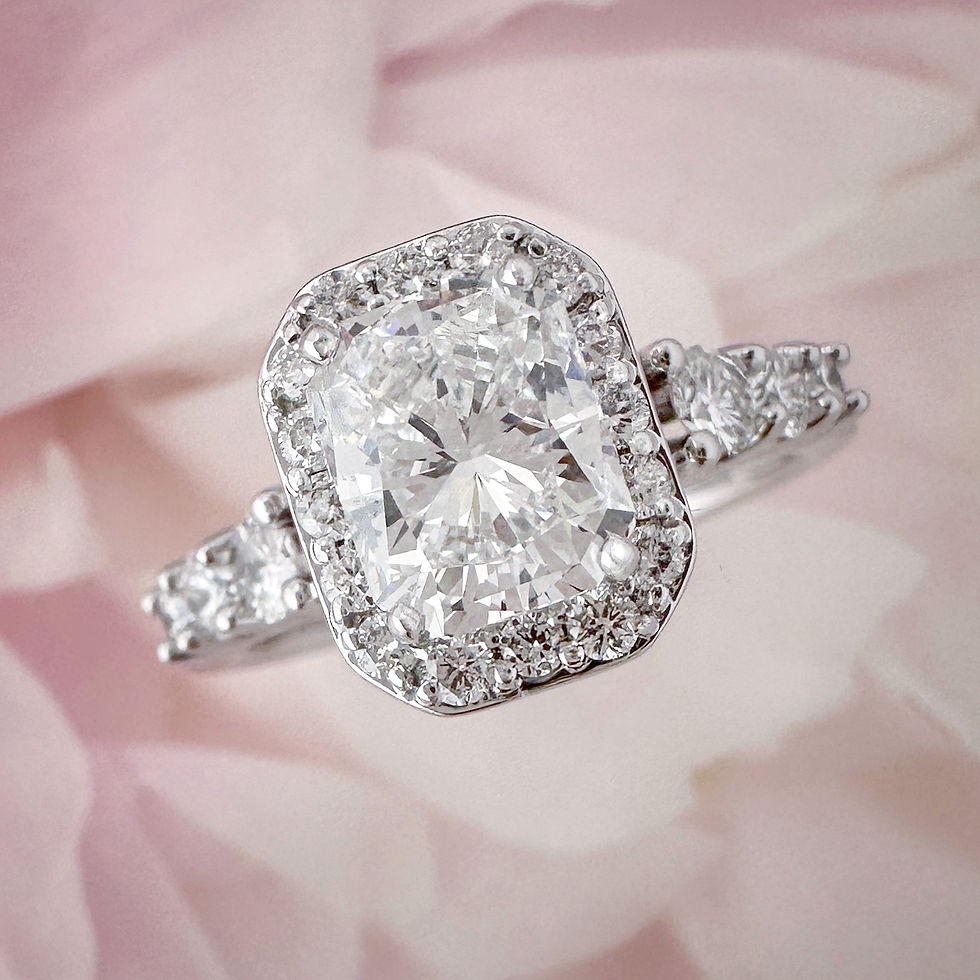 large center diamond ring with diamond halo