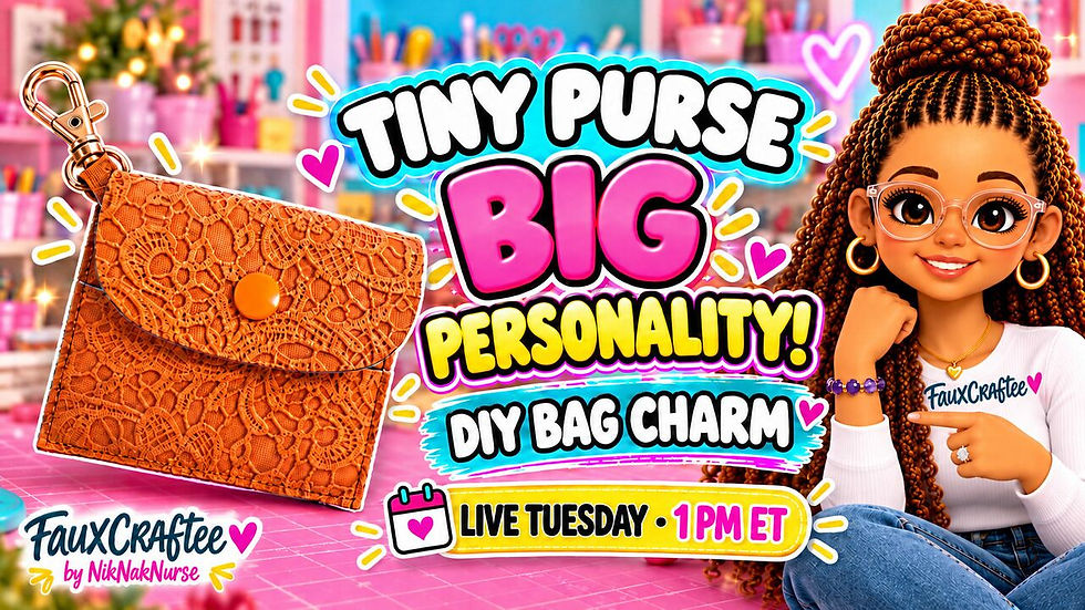 Olivia mini faux leather purse charm - FauxCraftee sewing tutorial