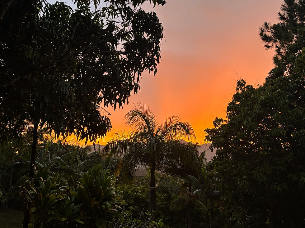 Sunset at La Vieille Cheminée eco lodge Mauritius