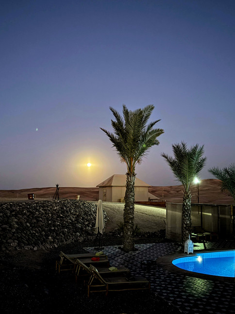 Full moon in the Agafay desert