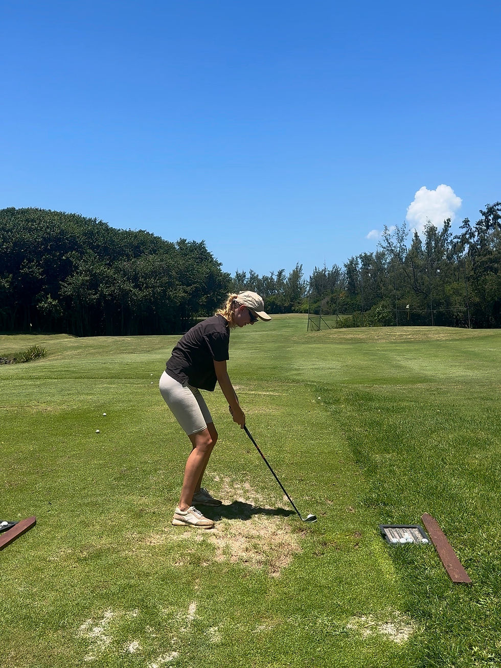 Playing Golf at Ile Aux Cerfs, Bubble Lodge