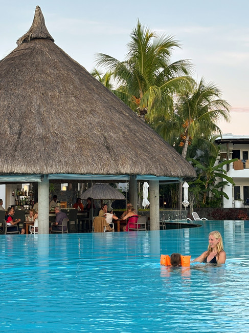 Swimming at Laguna Beach Hotel and Spa, Mauritius