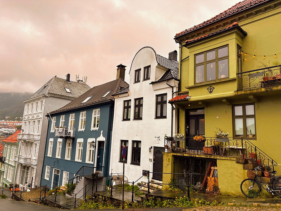 Beautiful old wooden houses in Bergen's Nordnes