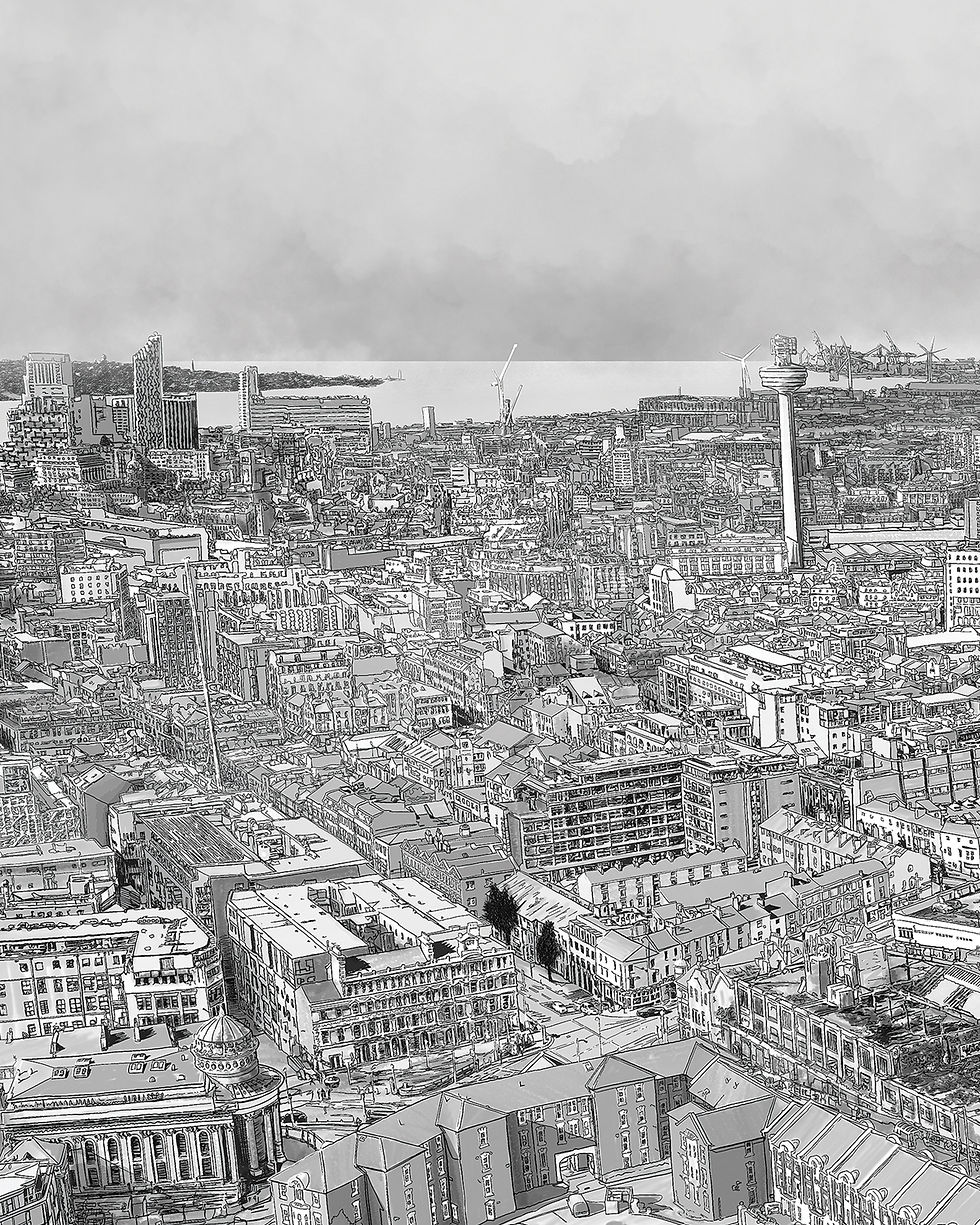 Thumbnail: Liverpool Cityscape One -  Canvas | 36x16" / 91x41cm