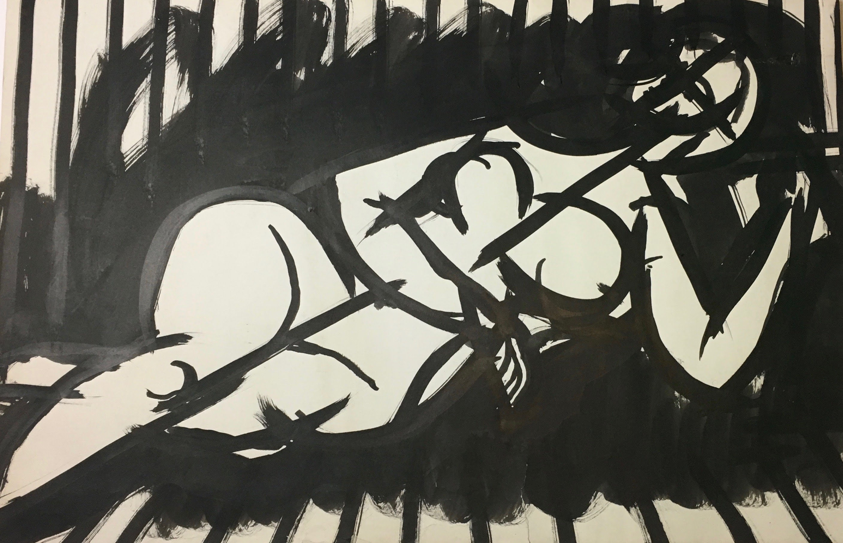 Artist Robert Gilberg Original Pen & Ink on paper "Woman Lying"