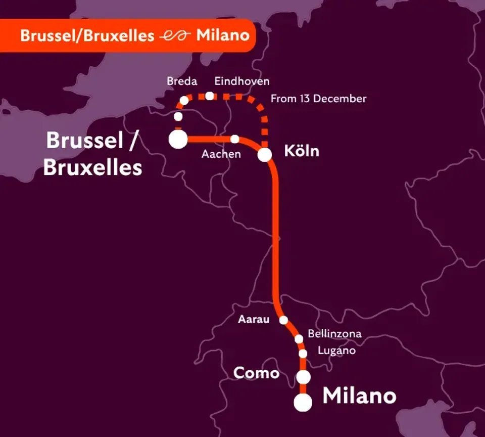 Communiqué de presse : Un nouveau train de nuit relie à nouveau Bruxelles à Milan après 24 ans