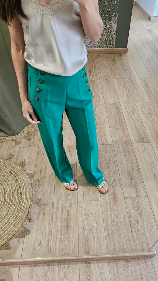 Pantalon Vert ouverture Pont
