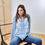 Miniature : Chemise rayure bleu broderies