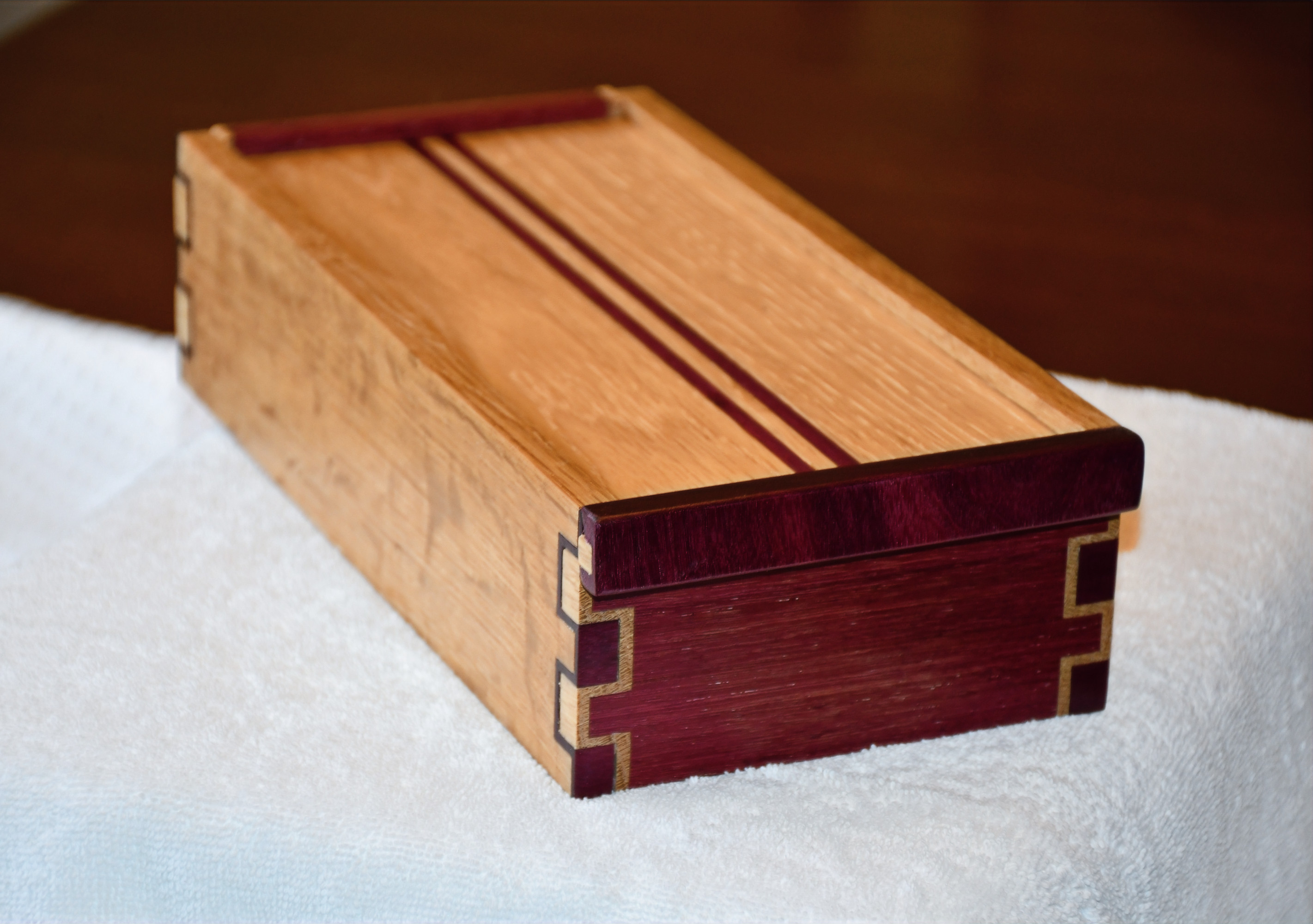 White Oak/Purple Heart Artists Brush Box