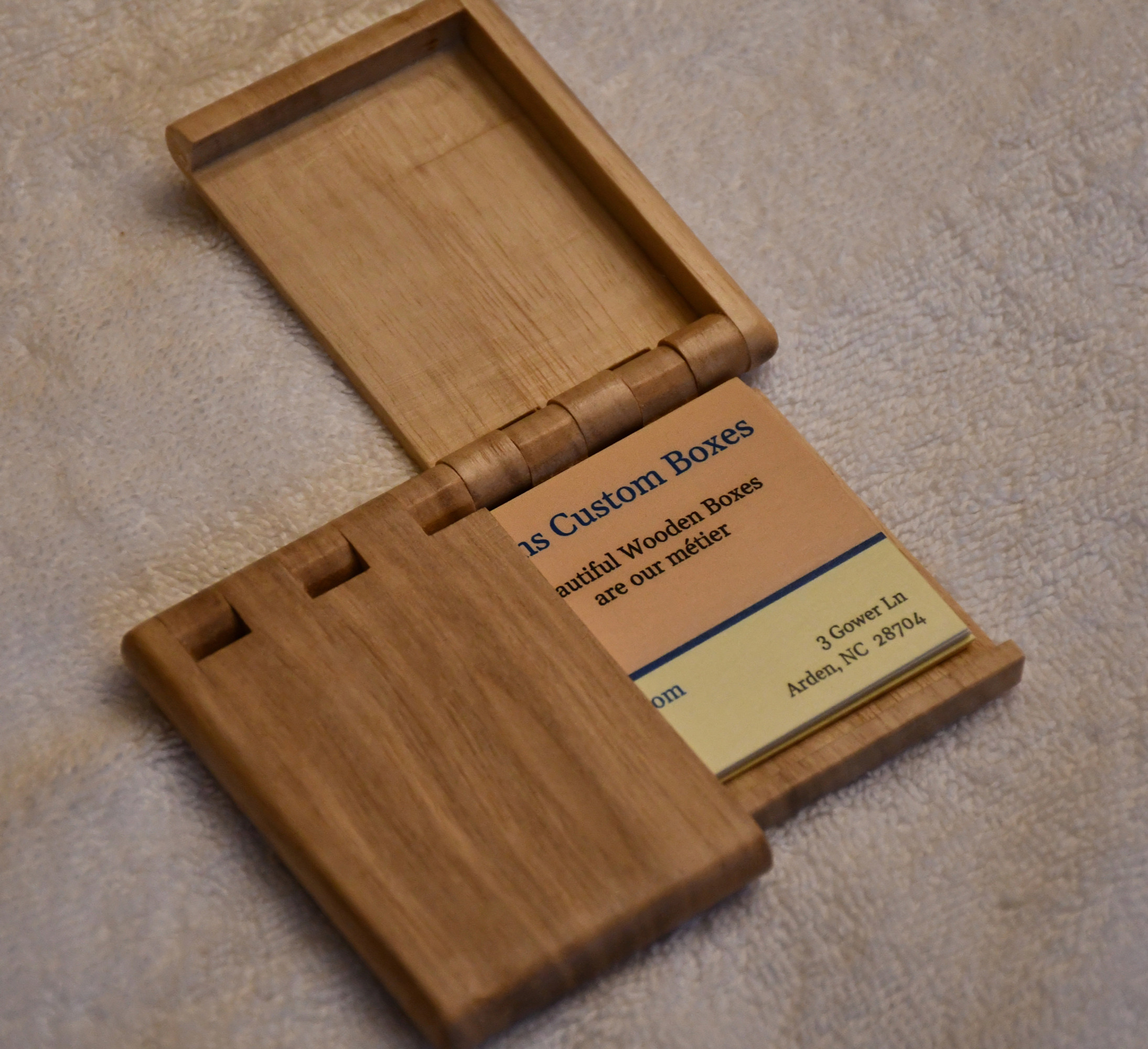 Business Card Holder in Walnut Sapwood