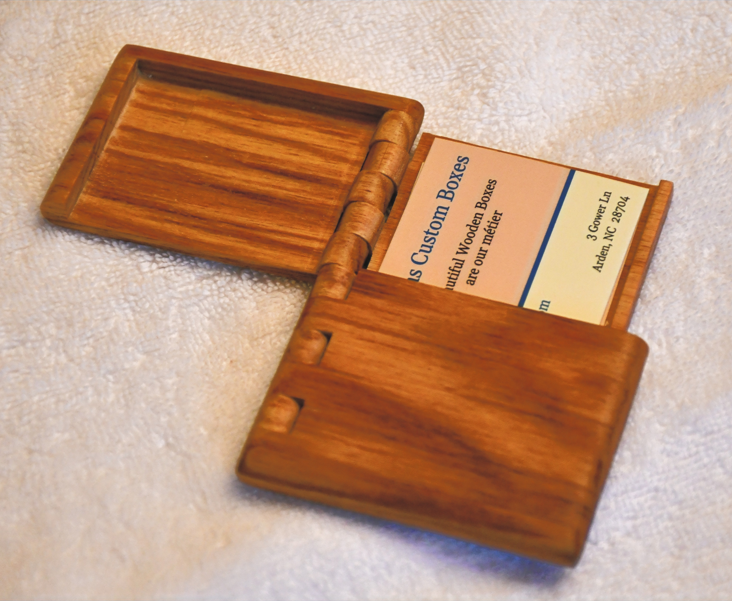 Business Card Holder in Canary Wood