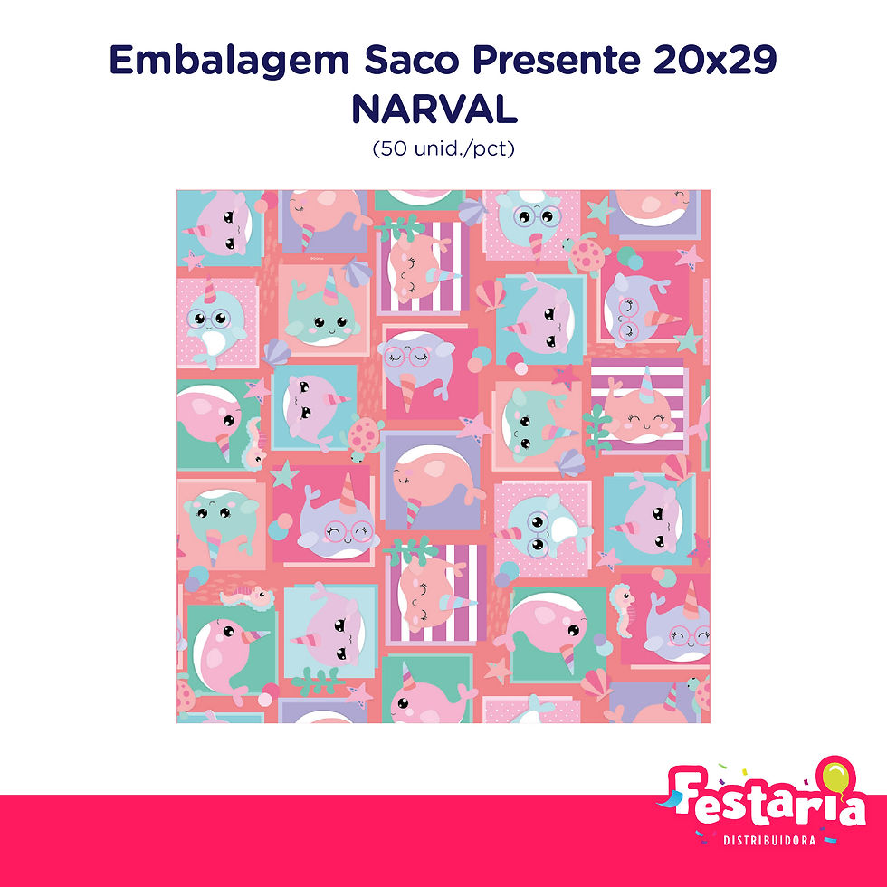 Miniatura: Embalagem Saco Metalizado Decorado 20 x 29 Adulto e Infantil - 50 un. - Cromus