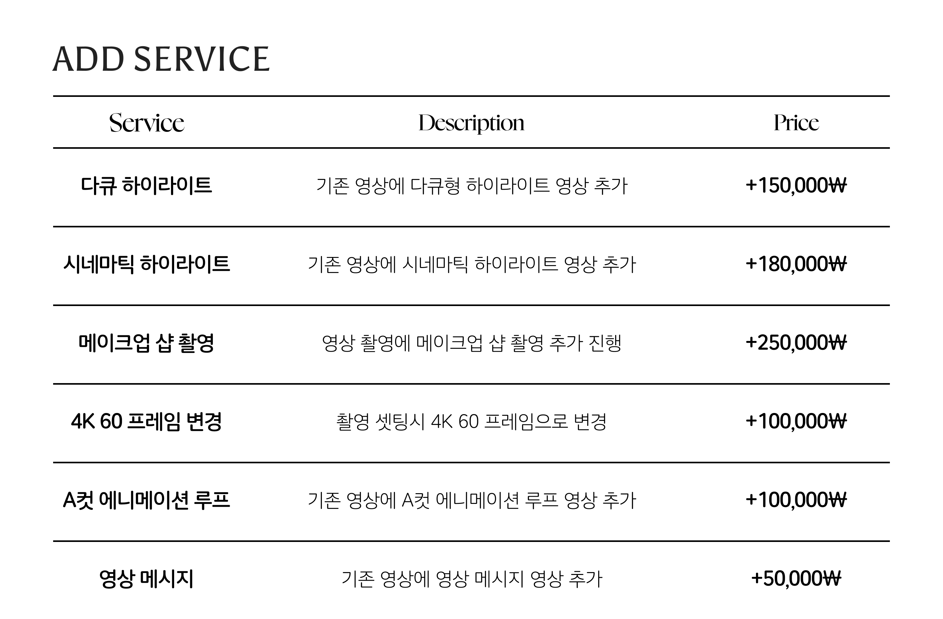 랑데부 추가비용 (모바일)