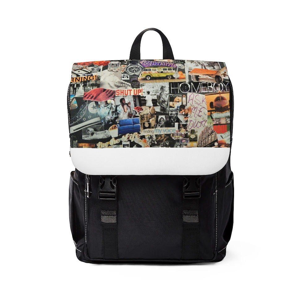 Finding my Voice, Unisex Shoulder Collage Art Backpack