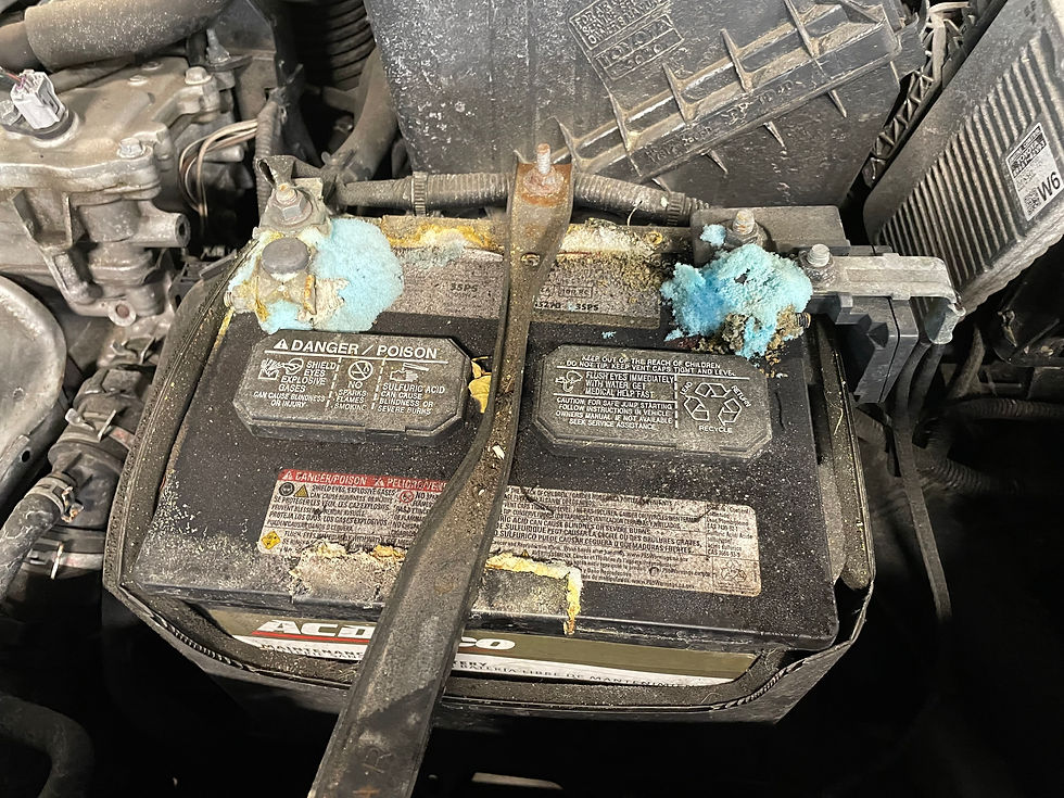 Filthy car battery.