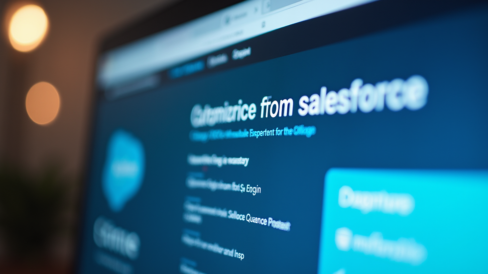 Close-up view of a computer screen showing Salesforce customization interface