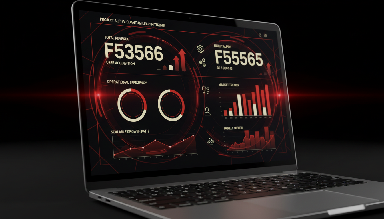 Close-up view of a laptop screen displaying data analytics dashboard
