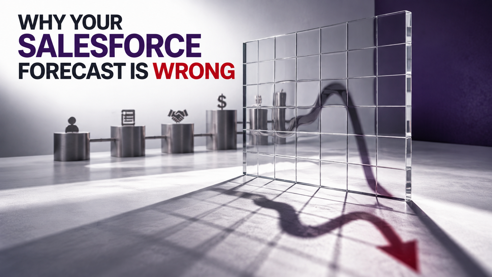 Clean Salesforce data grid casting a distorted forecast shadow