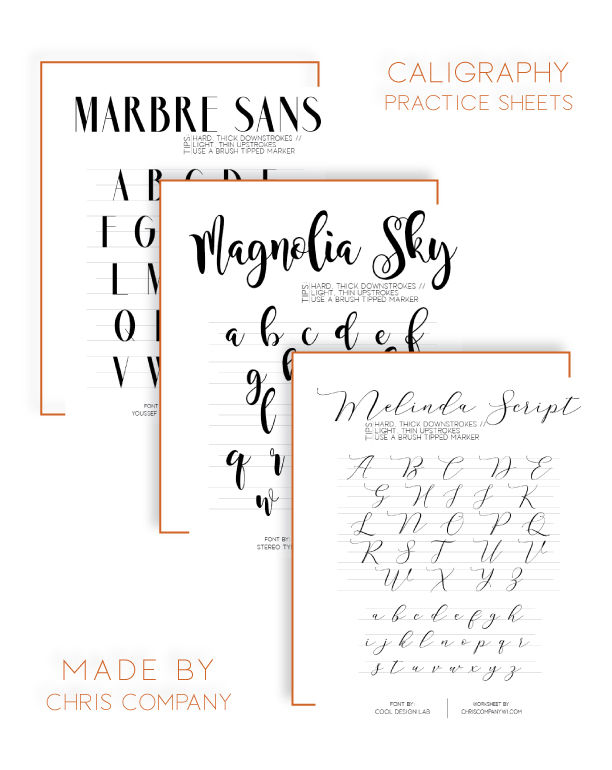 Calligraphy Worksheets
