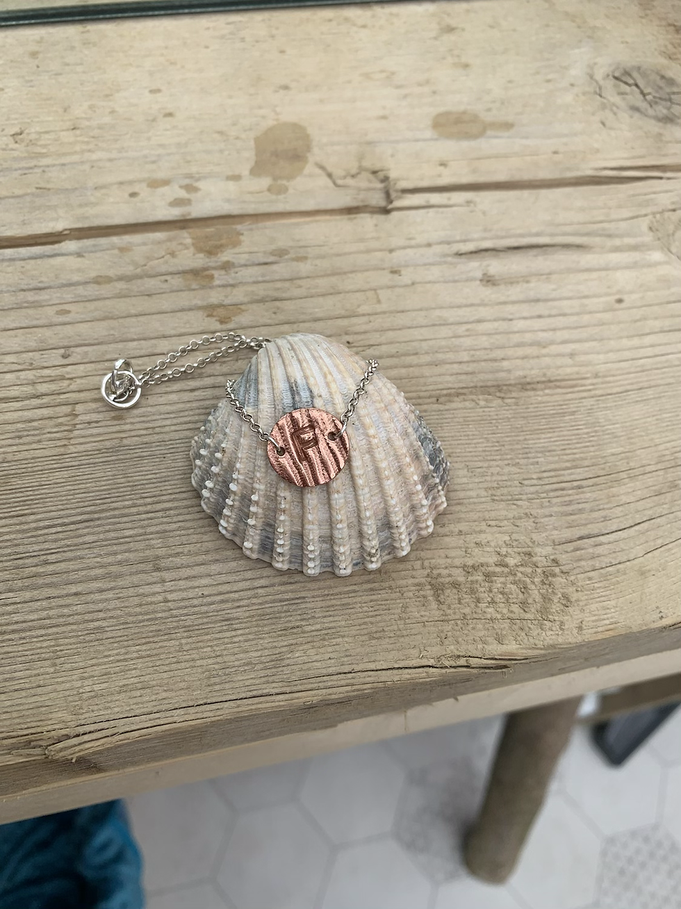 Sterling silver shell initial bracelet 