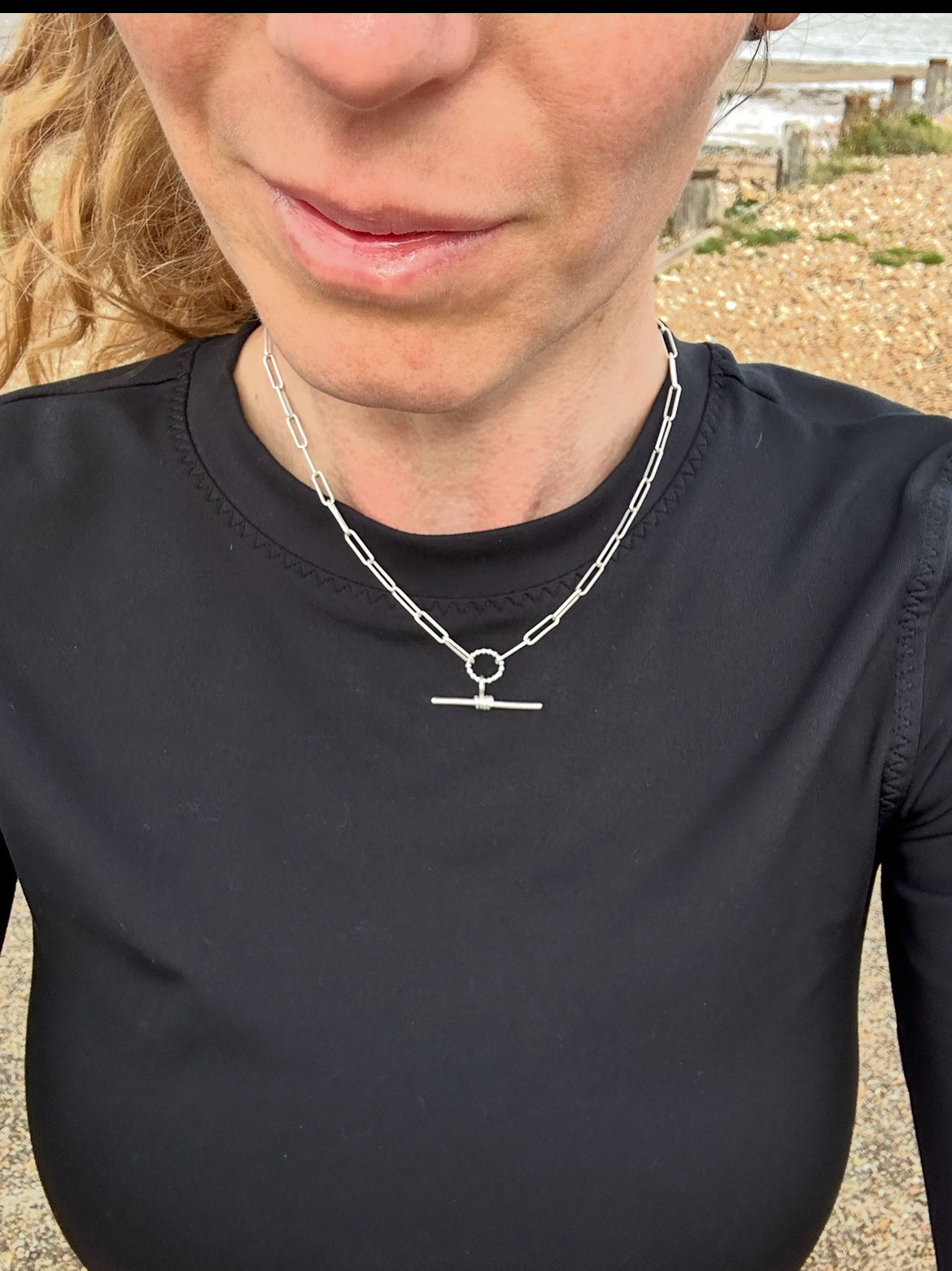 Paperclip T bar necklace 