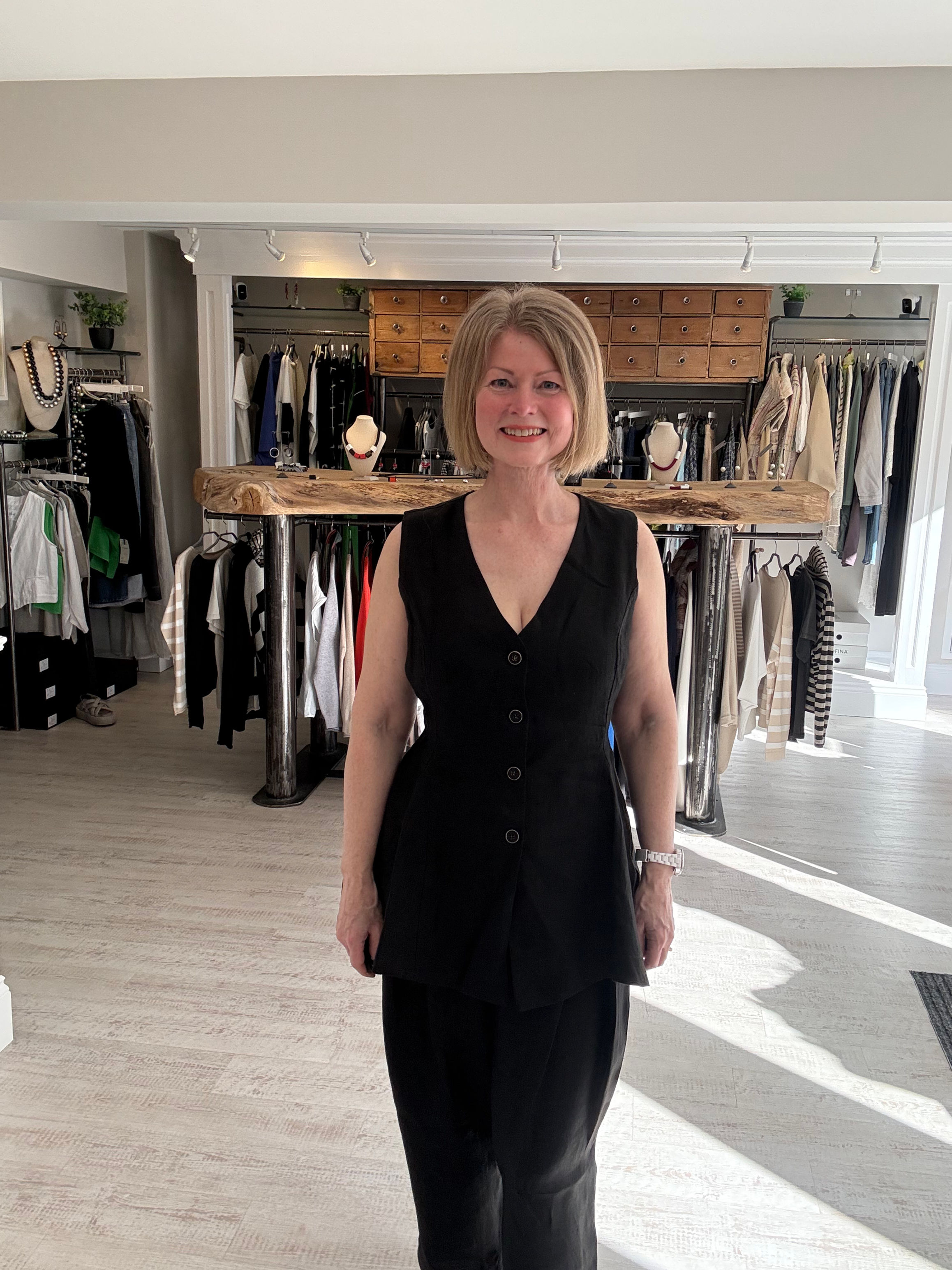 Amici by Baci Linen Peplum Waistcoat 