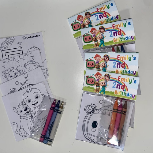Cocomelon Mini Coloring Pages Kit | ZAREIGN PARTY CO
